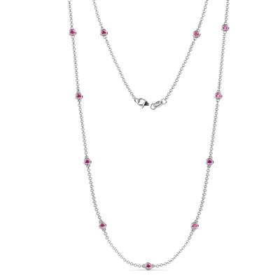 Asta 11Stn Pink Sapphire on Cable Necklace