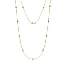 Asta 11Stn Rhodolite Garnet on Cable Necklace Stone Rhodolite Garnet ctw Womens Station Necklace K Yellow Gold