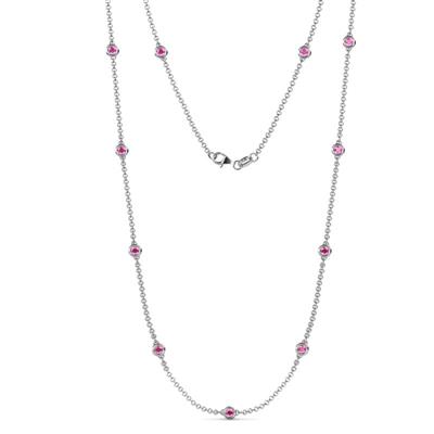 Asta 11Stn Pink Sapphire on Cable Necklace