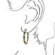 3 - Amia Green Garnet and Diamond Hoop Earrings 