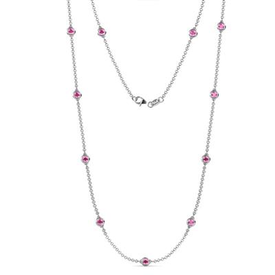 Asta 11Stn Pink Sapphire on Cable Necklace