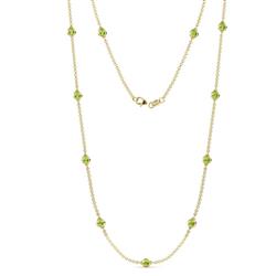 Asta 11Stn Peridot on Cable Necklace Stone Peridot Womens Station Necklace ctw K Yellow Gold