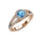 4 - Aylin Blue Topaz and Diamond Halo Engagement Ring 