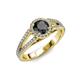 4 - Aylin Black and White Diamond Halo Engagement Ring 