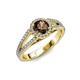 4 - Aylin Smoky Quartz and Diamond Halo Engagement Ring 