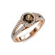 4 - Aylin Smoky Quartz and Diamond Halo Engagement Ring 