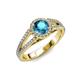 4 - Aylin London Blue Topaz and Diamond Halo Engagement Ring 