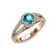 4 - Aylin London Blue Topaz and Diamond Halo Engagement Ring 