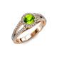 4 - Aylin Peridot and Diamond Halo Engagement Ring 