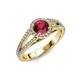 4 - Aylin Rhodolite Garnet and Diamond Halo Engagement Ring 