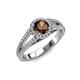 4 - Aylin Smoky Quartz and Diamond Halo Engagement Ring 