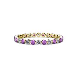 Valerie Amethyst and Diamond Eternity Band Floating Amethyst and Diamond Womens Eternity Ring Stackable ctw K Yellow Gold