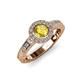 3 - Meir Lab Created Yellow Sapphire and Diamond Halo Engagement Ring 