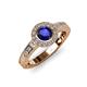 3 - Meir Blue Sapphire and Diamond Halo Engagement Ring 