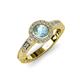 3 - Meir Aquamarine and Diamond Halo Engagement Ring 