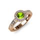 3 - Meir Peridot and Diamond Halo Engagement Ring 