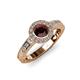 3 - Meir Red Garnet and Diamond Halo Engagement Ring 