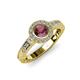 3 - Meir Rhodolite Garnet and Diamond Halo Engagement Ring 