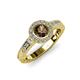 3 - Meir Smoky Quartz and Diamond Halo Engagement Ring 