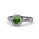 1 - Nora Green Garnet and Diamond Halo Engagement Ring  