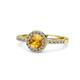 1 - Eleanor Citrine and Diamond Halo Engagement Ring 