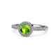 1 - Eleanor Peridot and Diamond Halo Engagement Ring 