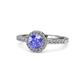 1 - Eleanor Tanzanite and Diamond Halo Engagement Ring 