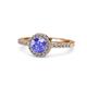 1 - Eleanor Tanzanite and Diamond Halo Engagement Ring 