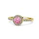 1 - Eleanor Pink Tourmaline and Diamond Halo Engagement Ring 