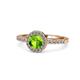 1 - Eleanor Peridot and Diamond Halo Engagement Ring 