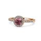 1 - Eleanor Rhodolite Garnet and Diamond Halo Engagement Ring 