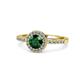 1 - Eleanor Emerald and Diamond Halo Engagement Ring 