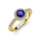 3 - Eleanor Blue Sapphire and Diamond Halo Engagement Ring 