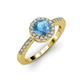 3 - Eleanor Blue Topaz and Diamond Halo Engagement Ring 