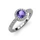 3 - Eleanor Iolite and Diamond Halo Engagement Ring 