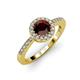 3 - Eleanor Red Garnet and Diamond Halo Engagement Ring 