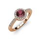 3 - Eleanor Rhodolite Garnet and Diamond Halo Engagement Ring 