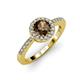 3 - Eleanor Smoky Quartz and Diamond Halo Engagement Ring 