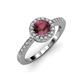 3 - Eleanor Rhodolite Garnet and Diamond Halo Engagement Ring 