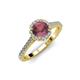 4 - Miah Rhodolite Garnet and Diamond Halo Engagement Ring 