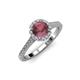 4 - Miah Rhodolite Garnet and Diamond Halo Engagement Ring 