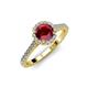 4 - Miah Ruby and Diamond Halo Engagement Ring 
