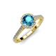 4 - Miah London Blue Topaz and Diamond Halo Engagement Ring 