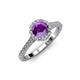 4 - Miah Amethyst and Diamond Halo Engagement Ring 