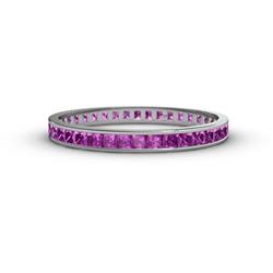 Rebica Princess Cut Amethyst Eternity Band Princess Cut Amethyst ctw Channel Set Womens Eternity Ring Stackable K White Gold