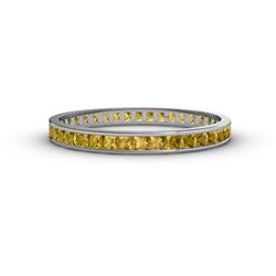 Rebica Princess Cut Citrine Eternity Band Princess Cut Citrine ctw Channel Set Womens Eternity Ring Stackable K White Gold