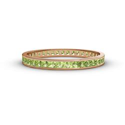 Rebica Princess Cut Peridot Eternity Band Princess Cut Peridot ctw Channel Set Womens Eternity Ring Stackable K Rose Gold