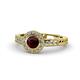 1 - Meir Red Garnet and Diamond Halo Engagement Ring 