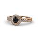 1 - Meir Black and White Diamond Halo Engagement Ring 
