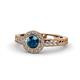 1 - Meir Blue and White Diamond Halo Engagement Ring 